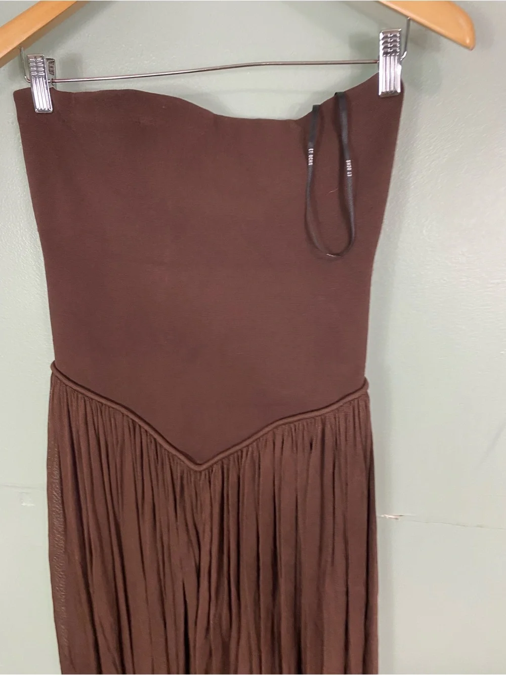 Et Ochs Harris Knit Jumpsuit Draped Baggy Brown Medium Strapless